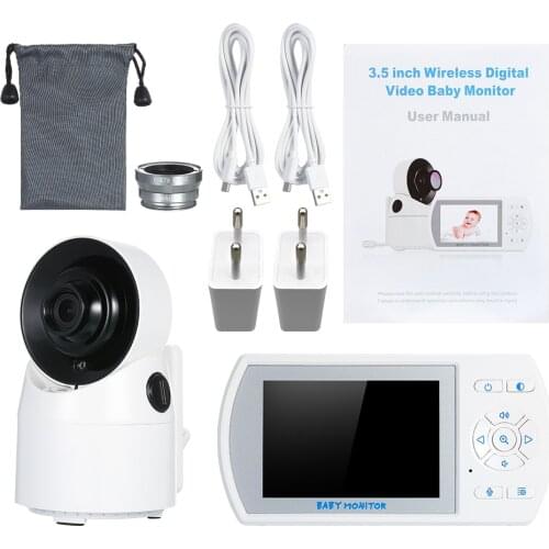 2020 Baby Monitor 3.5'' LCD with 4 Lullabies Night Vision 2-way Talk Temperature Monitoring Zoom in Digital Video Baby Monitors