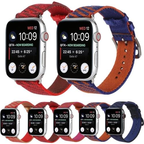 Nylon Strap for Apple Watch 6 Se 40mm 44mm Band for Iwatch Series 6 5 4 3 38mm 42mm Wrist Color Women Men Luxury Correa Bands