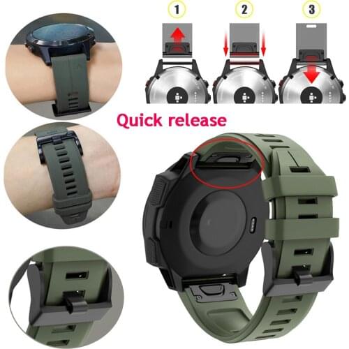 Sport Silicone Watchband Wriststrap for Garmin Fenix 6X 6 6S Pro 5X 5 5S Plus 3 3HR 20 22 26mm Easy Fit Quick Release wirstband