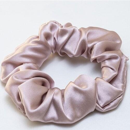 100% Pure Silk Scrunchies Hair Accessories Charmeuse Hair Bands Ties Elastics Ponytail Holders for Women Girls 19 Momme 3.5CM