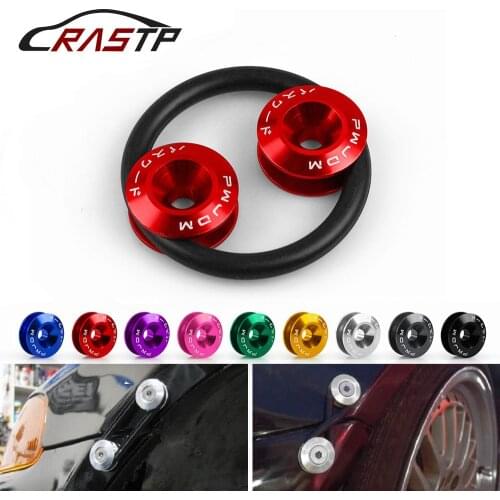 JDM Racing Chrome Quick Release Fasteners Universal Fit for Car Front/Rear Bumpers Surrounds Reinforcement RS-QRF001