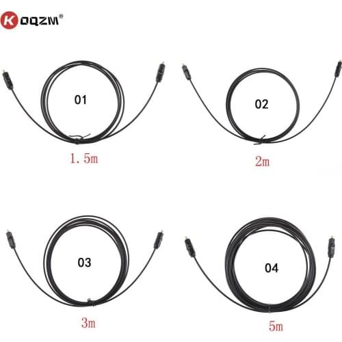 1.5-5m Digital Audio Optical Fiber Cable Toslink SPDIF Cord PVC For DVD VCR Player HI-FI Speaker