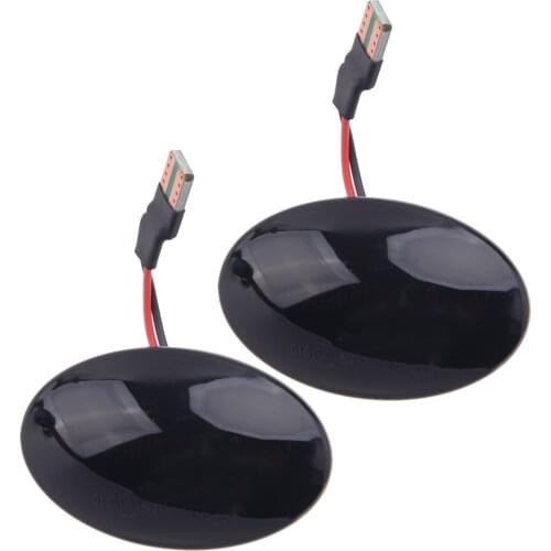 1 Pair 12V DC Smoked Dynamic LED Side Indicator Repeater Light Fit for Ford Ka Transit Fiesta MK3 MK4 Mondeo MK1 Tourneo MK6 MK7