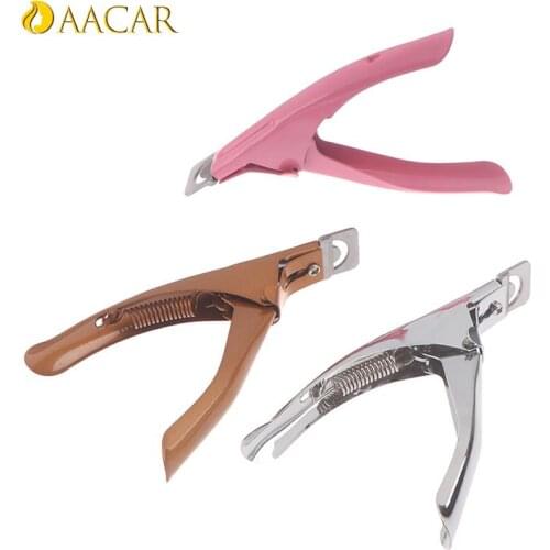 1PC Manicure Cutter Clipper Tool Stainless Steel Pink/Gold/SilverFalse Fake Nails Tips