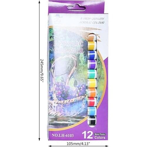 12 x 12ml Heavy Body Colors Rich Pigments Acrylic Paint Set for Painting Canvas Crafts