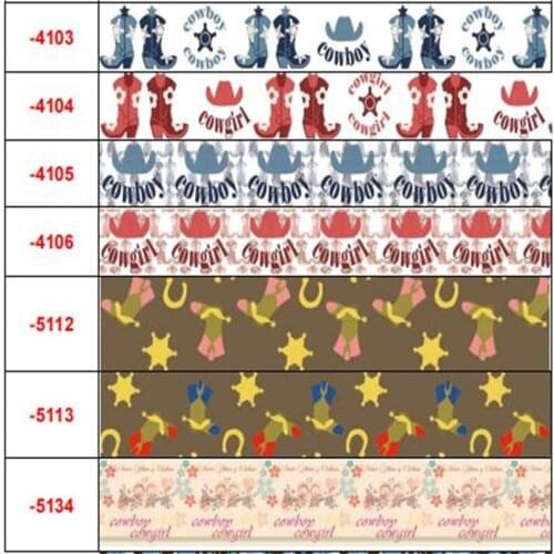 16mm-75mm Cartoon Martin Boots Printed Grosgrain Ribbon For Handmade Bow Elastic Band For Party Gift Wrapping 50Yards