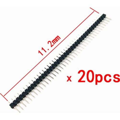 20PCS 40Pin 2.54mm Single Row Straight Male Pin Header Connector Strip For PBC Ardunio