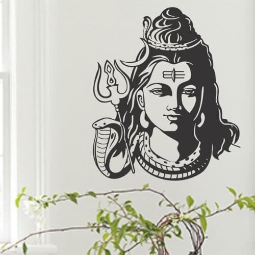 God Shiva India Hindu Religion Vinyl Sticker Home Decor Indian Hinduism Home Decor Wall Decal wallpaper Bedroom murals M187