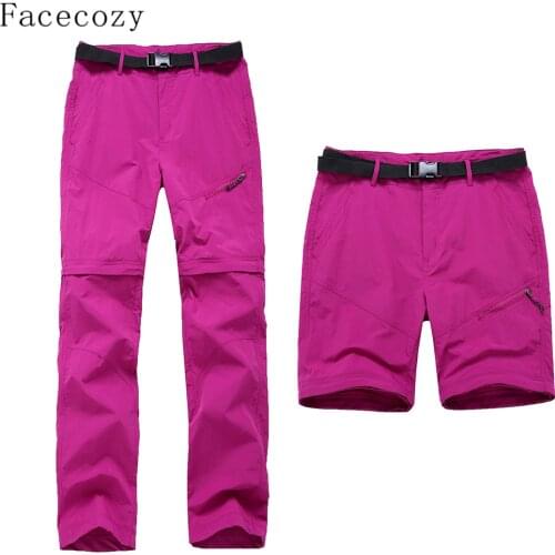 Facecozy 2019 Women Outdoor Hiking Camping Fast Dry Pants Female Breatnable Ultralight Quick Dry Removable Thin Trousers