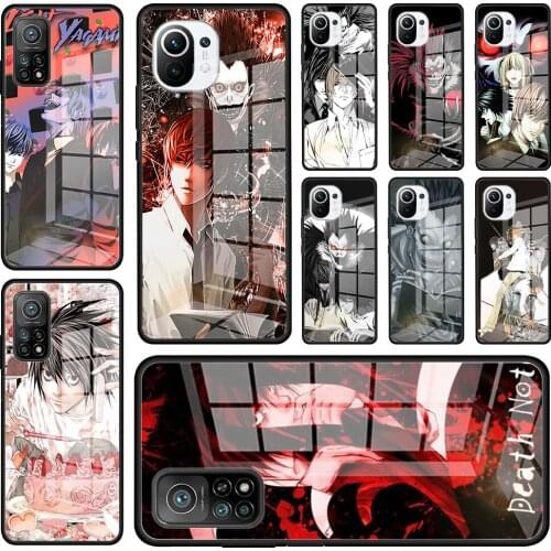 L Lawliet Death Note Tempered Glass Phone Case For Xiaomi Mi 11 11i Poco X3 NFC 10T Pro 9T Note 10 Lite 5G F3 X2 F2 M2 Cover