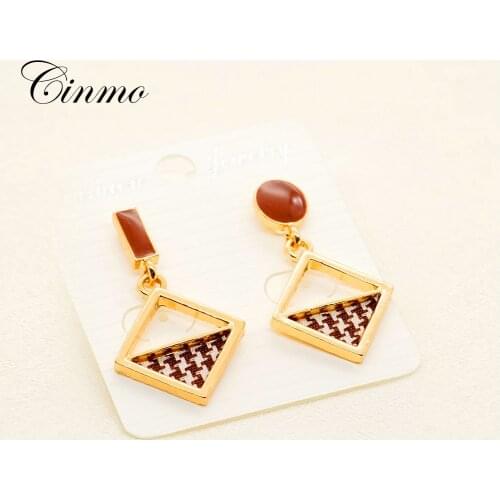 Cinmo Geometric Asymmetric Piercing Drop Earrings Statement Korean Classic Earrings For Women Girls Wholesale Jewlery Gift