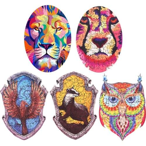 Wooden Jigsaw Puzzle, Unique Irregular Shape Wooden Puzzles for Adults Kids and