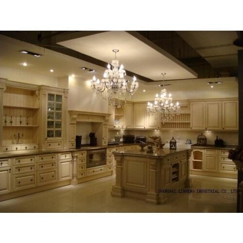 Modular solid wood/wooden kitchen cabinets( LH-SW003)