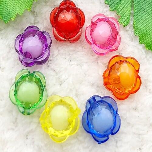 DIY 30pcs Mix 13mm plastic Resin 3d Flower Flatback Rhinestone Wedding Buttons Crafts
