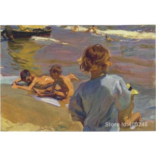 Paintings by Joaquin Sorolla y Bastida Children on the Beach Valencia beach art Hand painted High quality