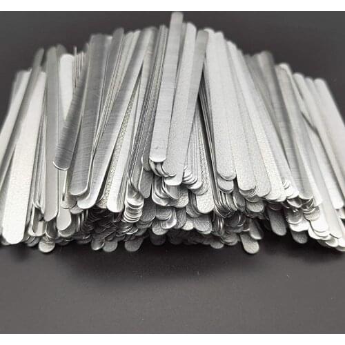 100pcs/bag 5mm Adhesive Metal Flat Aluminum Nose Strips Bridge Band Wire Clips Ties for DIY Mask Making Accessories 85x5x0.5mm
