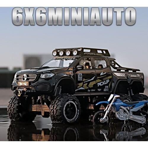 1:28 XCLASS EXY 6X6 Pickup Tyre Vehicle Alloy Car Diecasts & Toy Vehicles Car Model Off-Road Vehicle Car Toys For Children Gift