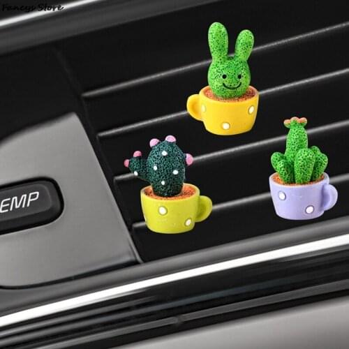 Cartoon Cactus Adornments Lovely Car Interior Sturdy Prime Car Decor Resin Car Decor Car Desktop Dashboard Garden Cute Ornaments