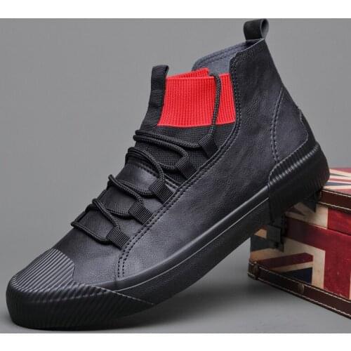 2020 Autumn New Mens Fashion Boots Korean Black High Top Shoes Men Wear-resisting Loafers Designer Leisure Vulcanized shoes