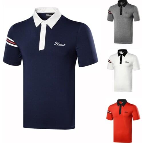 New Golf Wear Breathable Quick Drying Mens Short Sleeve Golf Wear Top T-shirt Polo Shirt Golf Wear Shirts