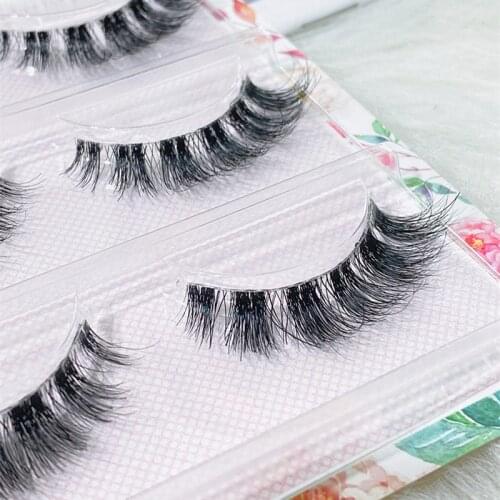 2018 NEW False Eyelashes 3 Pairs Pure Handmade Natural Transparent Terrier Fake Eyelashes Short Paragraph Bare Makeup Eyelashes