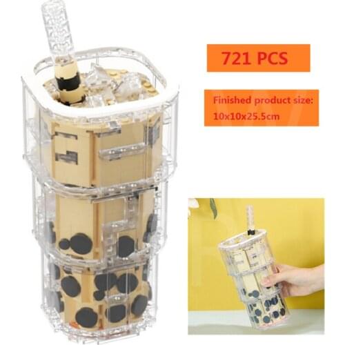New Creativity Bricks DIY Big Pearl Milk Tea Toys Tea Cup Model Building Blocks Micro Particles Kids Children Birthday Gifts