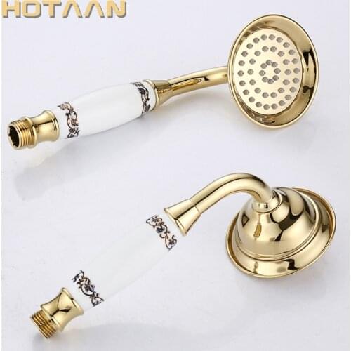 Retail & Wholesale Solid Copper Gold Plated Handheld Shower Luxury Batnroom Hand Shower Head with Ceramic YT-5191-G