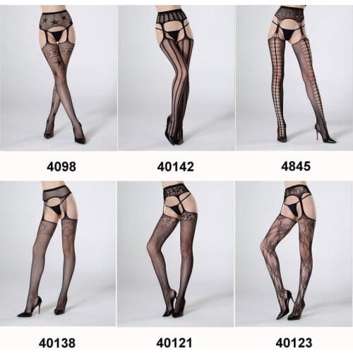 Woman Sexy Lingerie Erotic Bodystocking Jeans Hole Bottoming Mesh Open Crotch Fishnet Erotic Socks Intimate Goods for Sex