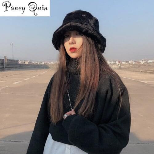 New Winter Women hats thickened Japanese fisherman HAT cap basin cap solid color warm thickened fur hat caps women wholesale