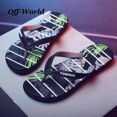 Summer Men Flip Flops Slippers Fashion Sandals Shoes Rubber Non-Slip Casual Street Outdoor Beach Vacation Footwear Male Sides