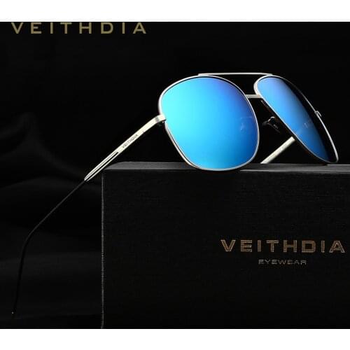 VEITHDIA Brand Mens Vintage Sunglasses Square Polarized UV400 Lens Eyewear Accessories Male Sun Glasses For Men/Women VT2495