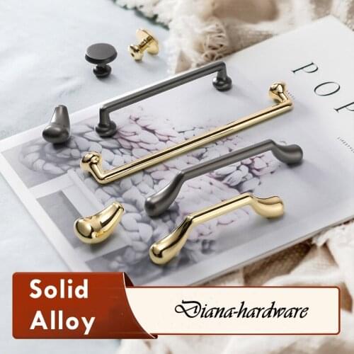 Modern Luxury Pearl Gray Gold Kitchen Cabinet Door Handles Wardrobe Drawer Knobs Cupboard Pulls Decor Furniture Handle Hardware