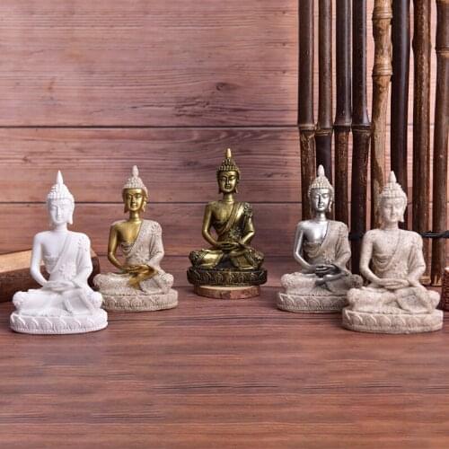Buddha Statue Sandstone Thailand Buddha Sculpture Fengshui Figurine Home Decor Meditation Room Interior Decoration Crafts