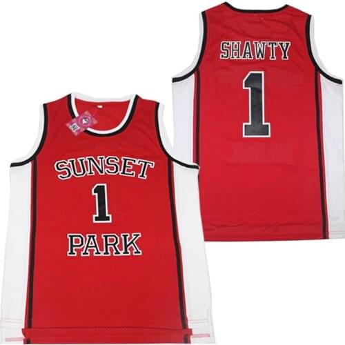 BG basketball jerseys SUNSET RARK 1 SHAWTY jersey Embroidery sewing Outdoor sportswear Hip-hop movie jersey RED 2020 NEW