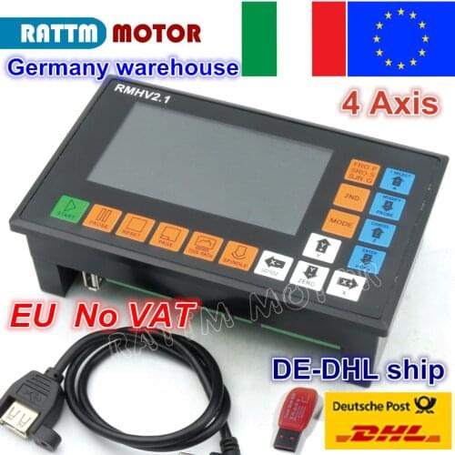 UKR free shipping 4 Axis PLC Controller 500KHz off-line operation for CNC Router Engraving Milling Machine