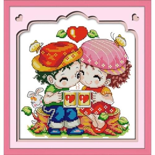 Everlasting Love Warm Your Heart Chinese Cross Stitch Kits Ecological Cotton Stamped 11CT DIY Gift Wedding Decoration For Home