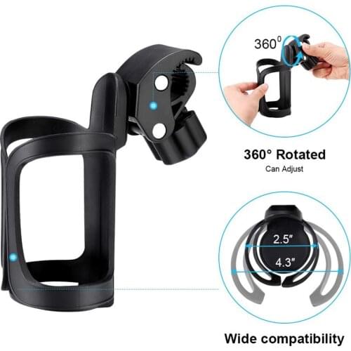 Bike Bicycle Bottle Cage 360° Rotation Handlebar Mount Drink Water Cup Holder Kid Bicycle Bottle Holder Cage Bike Stroller