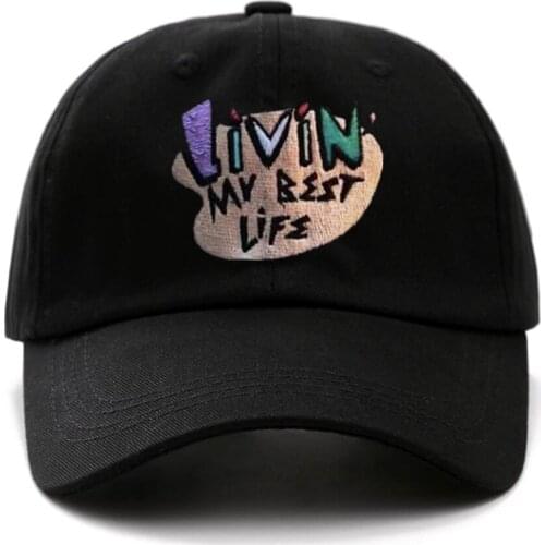 High Quality Brand Living My Best Life Snapback Cap Cotton Baseball Cap For Men Women Adjustable Hip Hop Dad Hat Bone Garros