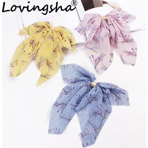 LOVINGSHA Women Cute Floral Hair Accessories Brand Ladies Hair Pin Brand Scrunchies Ponytail Hair Female Girl Holder Rope FC173