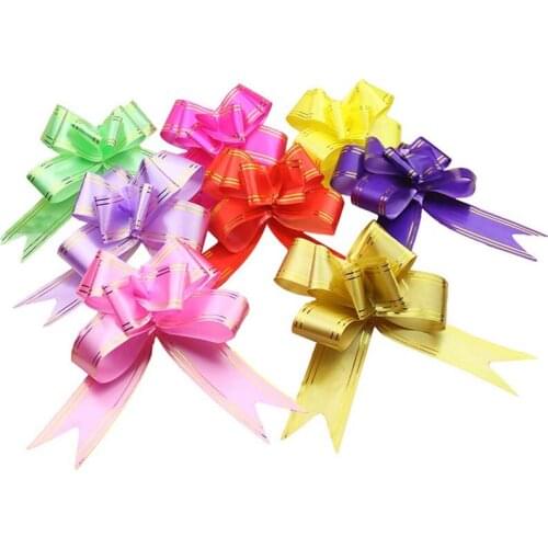 10Pcs 3CM Christmas Gift Pull Bow Decorative Gift Box Present Wrapping Ribbon For Home Wedding Events Birthday Party Decor c2802