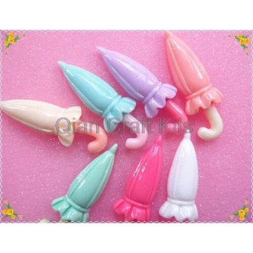 150pcs mix colors resin Umbrella Flat back for handmade jewelry kitsch kawaii Scrapbooking DIY 42mm