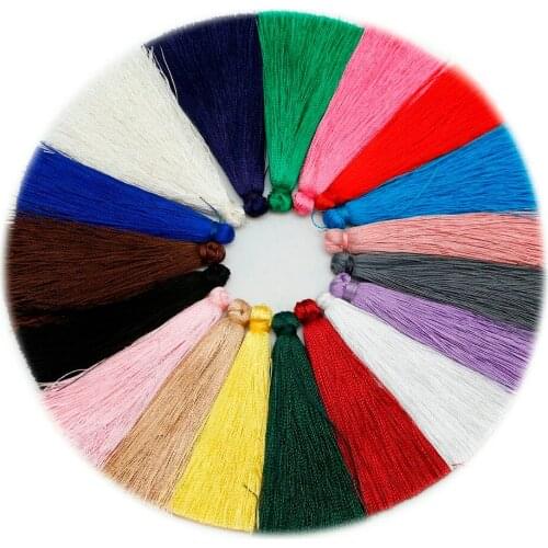 2pcs 65mm Silk Satin Tassel Charms Necklace Earring Findings Tassels For Jewelry Making Cellphone Bag Necklace Accessories