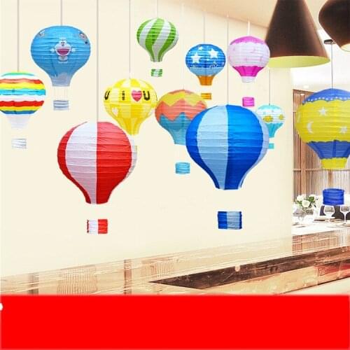 25cm 10inch Hanging Wedding Rainbow Lanterns Hot Air Balloon Paper Lantern Birthday Party Decorations 30pcs/lot