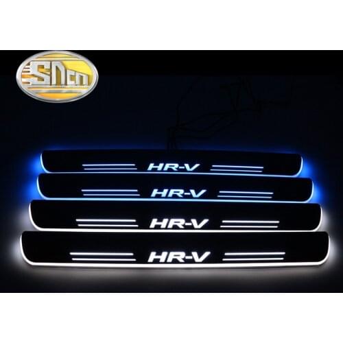 4PCS Acrylic Moving LED Welcome Pedal Car Scuff Plate Pedal Door Sill Pathway Light For Honda HRV HR-V 2014 2015 2016 2017 2018