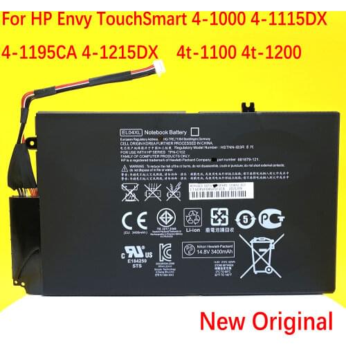 EL04XL Laptop Battery EL04 EL04XL ELO4XL HSTNN-IB3R UB3R TPN-C102 For HP ENVPR4 I5-3317U ENVY 4 4T-1000 Envy TouchSmart 4