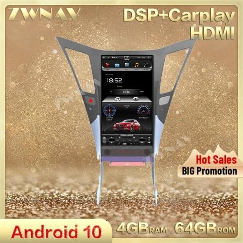 Tesla Style vertical Screen 4GB+64GB Android 10.0 car multimedia player For HYUNDAI SONATA 2010 -2014 radio stereo GPS head unit