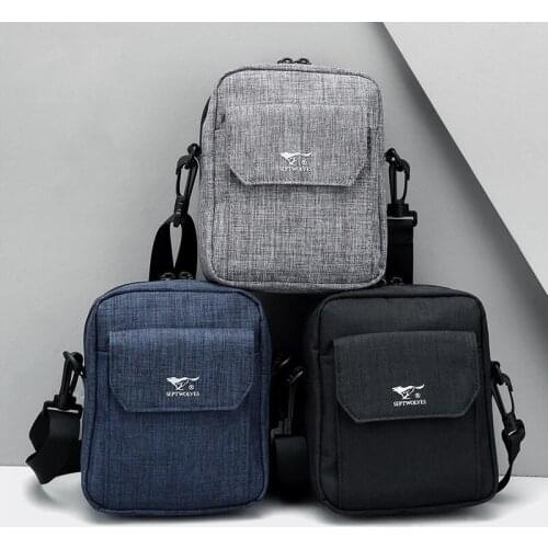 Brand Septwolves Male single shoulder bag across tide Japanese style canvas small messenger bag leisure mobile phone mini bag