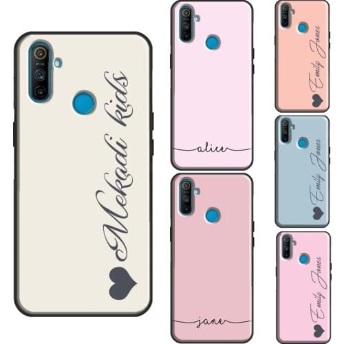 Personalised Custom Name Pastel Tones Case For OnePlus 8T 7T Nord 7 8 9 Pro Cover For Realme C3 C15 C21 7i Q3 6 7 8 Pro GT Neo