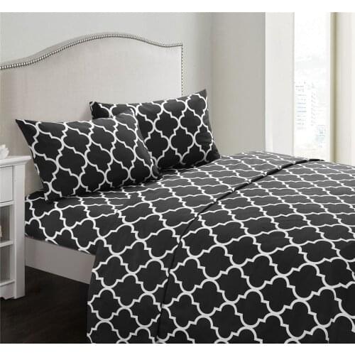 Black Blue Sheet Sets White Cloud Line Pattern Modern Luxury Comforter Bedding Set Fashion King Queen Twin Size Bed Linen Gift