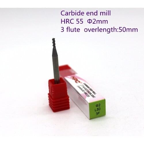 Blade diameter 2mm overlength:50mm of 3 flutes flat end mills carbide end milling tungsten knife CNC machine tools mills cutter